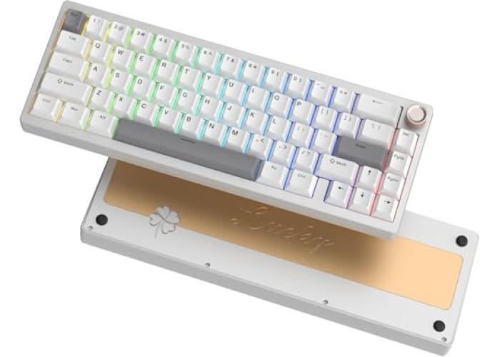 LQXQ SK65 Mechanical Gaming Keyboard, Wireless 60% Aluminum Keyboard, Bluetooth 5.0/2.4GHz/USB-C Wired Hot Swap Custom RGB Backlit Keyboard LQXQ SK65 Mechanical Gaming Keyboard, Wireless 60% Aluminum Keyboard, Bluetooth 5.0/2.4GHz/USB-C Wired Hot Swap Custom RGB Backlit Keyboard
