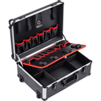 Meister Werkzeugkoffer Trolley aus Aluminium mit Rollen leer