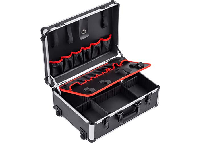 Master tool case trolley made of aluminum with wheels, empty Master tool case trolley made of aluminum with wheels, empty