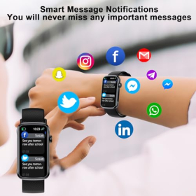 Smartwatch Women Men 1.47 Inch Smart Watch with Notifications, IP68 Waterproof Fitness Watch Women Men with 24 Sports Modes Pink