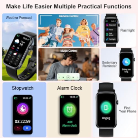 Smartwatch Women Men 1.47 Inch Smart Watch with Notifications, IP68 Waterproof Fitness Watch Women Men with 24 Sports Modes
