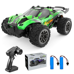 ACAMMZAR AT3 - Coche teledirigido para niños, con autonomía de más de 60 minutos y 2 baterías, 2WD, 2,4 GHz, todoterreno, eléctrico, con luces LED, regalo para niños y adultos de 6, 7 y 8 años