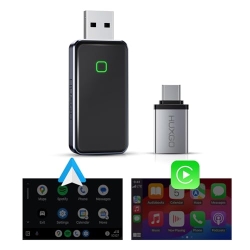 HUXGO® Wireless Adapter 2in1 CarPlay and Android Auto, Mini Wireless CarPlay Adapter, Compatible with Apple and Android Devices