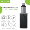 HUXGO® Wireless Adapter 2in1 CarPlay and Android Auto, Mini Wireless CarPlay Adapter, Compatible with Apple and Android Devices