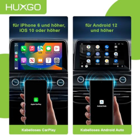 HUXGO® Wireless Adapter 2in1 CarPlay and Android Auto, Mini Wireless CarPlay Adapter, Compatible with Apple and Android Devices