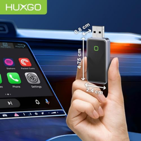 HUXGO® Wireless Adapter 2in1 CarPlay and Android Auto, Mini Wireless CarPlay Adapter, Compatible with Apple and Android Devices