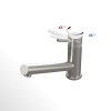 Grifo de cocina Villeroy & Boch As, de alta presión, con cartucho cerámico y radio de giro de 360°, grifo de fregadero de bajo consumo, altura del caño 135 mm, acero inoxidable macizo.