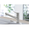 Grifo de cocina Villeroy & Boch As, de alta presión, con cartucho cerámico y radio de giro de 360°, grifo de fregadero de bajo consumo, altura del caño 135 mm, acero inoxidable macizo.