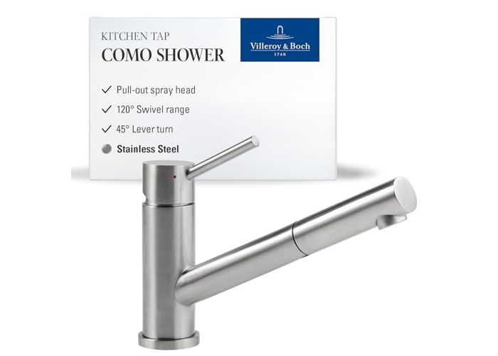 Villeroy & Boch - Grifo para fregadero de cocina de acero inoxidable macizo Villeroy & Boch - Grifo para fregadero de cocina de acero inoxidable macizo