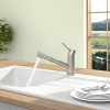 Grifo de cocina Villeroy & Boch Como para ventana de ducha, rociador extraíble de alta presión de 120°, acero inoxidable.