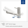Grifo de cocina Villeroy & Boch Como para ventana de ducha, rociador extraíble de alta presión de 120°, acero inoxidable.