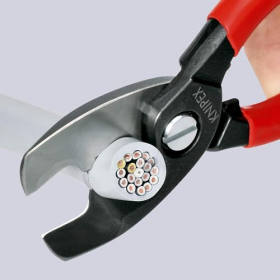 Cortacables Knipex con doble filo bruñido, recubierto de plástico 200 mm 95 11 200