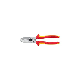 Кабельний різак Knipex VDE 200 мм з подвійною хромованою ріжучою кромкою та ізольованою багатокомпонентною оболонкою