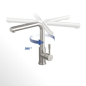 Villeroy & Boch - Mezclador monomando para ducha y lavabo, acero inoxidable macizo