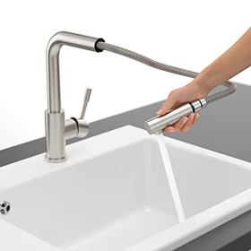 Villeroy & Boch - Mezclador monomando para ducha y lavabo, acero inoxidable macizo