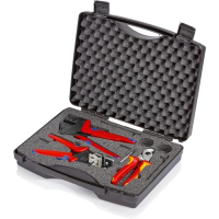 Juego de herramientas KNIPEX de 3 piezas, kit de montaje profesional, almacenamiento robusto