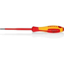 Destornillador de punta plana Knipex, mango aislado, VDE, 202 mm
