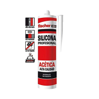 fischer - Professional Acetate Silicone, White, 300ml, for Non-Porous Surfaces