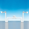 Sifón para lavabos dobles, 2,5-3,2 cm, salida Ø32-40 mm, blanco