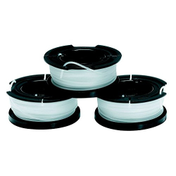 BLACK+DECKER A6485-XJ 3er Ersatz-Spulen für Rasentrimmer, Nylonfaden 10 m, 1,6 mm