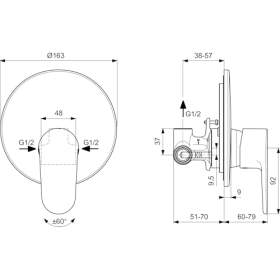 Ideal Standard Cerafine O Einbau-Duschmischer in Seidenschwarz