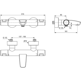 Ideal Standard Ceratherm T25 – Thermostat for bathroom