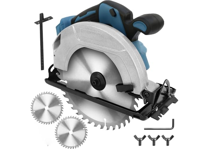 Sierra circular inalámbrica compatible con baterías Makita de 18 V, sin escobillas, hoja de sierra de 185 mm Sierra circular inalámbrica compatible con baterías Makita de 18 V, sin escobillas, hoja de sierra de 185 mm