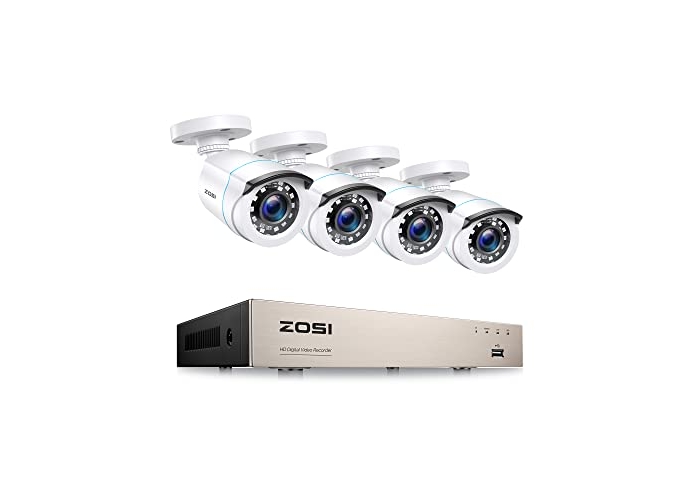 ZOSI 1080p CCTV Kit, 8CH DVR with (4) 2MP Outdoor Cameras, Night Vision, Remote Access ZOSI 1080p CCTV Kit, 8CH DVR with (4) 2MP Outdoor Cameras, Night Vision, Remote Access