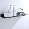 Estante flotante de pared fabricado en metal, estante de baño negro