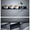 Estante flotante de pared fabricado en metal, estante de baño negro