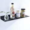 Estante flotante de pared fabricado en metal, estante de baño negro