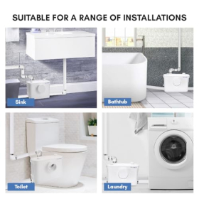 Aquamatix Sanitärapumpe 400W – 3 Anschlüsse, 100 l/min, Aktivkohlefilter
