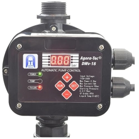 Agora-Tec pump control, pressure switch, flow regulator AT-DWv-18 with dry-run protection, overpressure monitoring