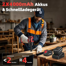 Llave de impacto inalámbrica Avrhit de 1000 Nm, 2 x 4000 mAh, sin escobillas, para neumáticos de coche y camión