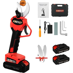 Kwoxet Akku-Astscheren, 40 mm, 21 V, 3000 mAh, 2er Set, für Gras und Rosen