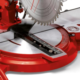 Einhell TC-MS 2112 mitre saw (max. 1,600 W, 5,000 rpm, high-quality carbide-tipped saw blade, rotating table with 45° left/right angle adjustment)
