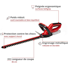 Einhell GE-CH 1846 Li – Solo Power X-Change (18 В, длина резки 46 см, длина лезвия 52 см) Аккумулятор и зарядное устройство бесплатно