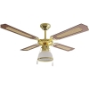 ARDES | AR5A107D Ventilatore Da Soffitto 4 Pale con Luce - en Legno/Paglia di Vienna - 3 velocidades, Cordicella Command y diámetro 107 cm