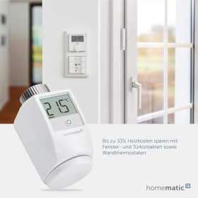 Termostato inteligente para radiador Homematic IP, termostato digital para calefacción, termostato de calefacción, control mediante aplicación, Alexa y Google Assistant