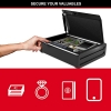MASTER LOCK Biometric Compact Safe [Fingerprint and Combination Opening] MLD08EB – Ideal for valuables, electronic devices, small items, handguns