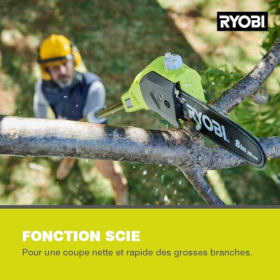 Аккумуляторный кусторез RYOBI 18 В One+ OPT1845, 45 см, телескопическая ручка, наклонная