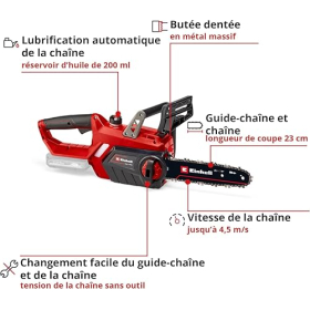 Einhell Tronçonneuse sans fil GE-LC 18/25 Li Solo - Power