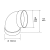 The Ventilazione CCR100B Curva 90° F/F in ABS for Aerazione Canalizzata, diameter 100 mm