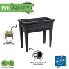 EDA – Espace Potager Veg&Table City 57 L – Zone Retention d'Eau – Pieds avec Bouchon Evacuation – 76 x 38.5 x 68 cm – Anthracite gray