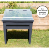 EDA – Espace Potager Veg&Table City 57 L – Zone Retention d'Eau – Pieds avec Bouchon Evacuation – 76 x 38.5 x 68 cm – Anthracite gray