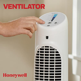 Домашній вентилятор Honeywell QuietSet з 5 швидкостями, коливаннями 80°, функцією таймера, функцією автоматичного вимкнення світла