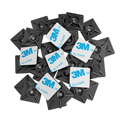 Intervisio Klebesockel für Kabelbinder 19mm x 19mm Befestigungssockel Kabelbinderhalter Set Schraubsockel Selbstklebende Kabelklemme Klebepads Kabelhalter Schwarz