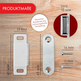 Cierre magnético Loumaxx, cerradura magnética, cierre magnético, imán de puerta, imán para muebles, imán para puerta de armario, cierrapuertas magnético, imán de sujeción (blanco)