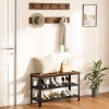 HOOBRO Porte-Manteau с Banc, Vestiaire, Meuble d'Entrée, Portemanteau с 9 крючками, Banc и Étagère à Chaussures