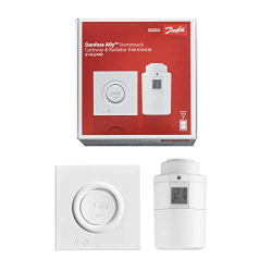 Danfoss Ally Starter Set – Radiator Thermostat &amp; Gateway – Precise Smart Digital Thermostat, Compatible with Amazon Alexa, Google Assistant &amp; Zigbee – App &amp; Voice Control – Smart Home Devices